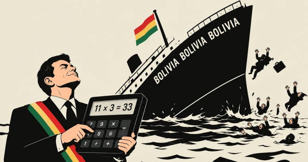 BOLIVIA, BOLIVIA, BOLIVIA. 11 meses que son 33; 8 ministros menos y una calculadora que se hunde en el barco de La Patria, La Patria, La Patria.